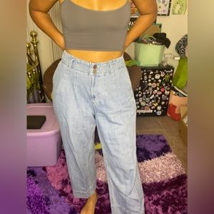 Loft Wide Leg Light Wash Pants